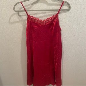 Lacey red slip dress